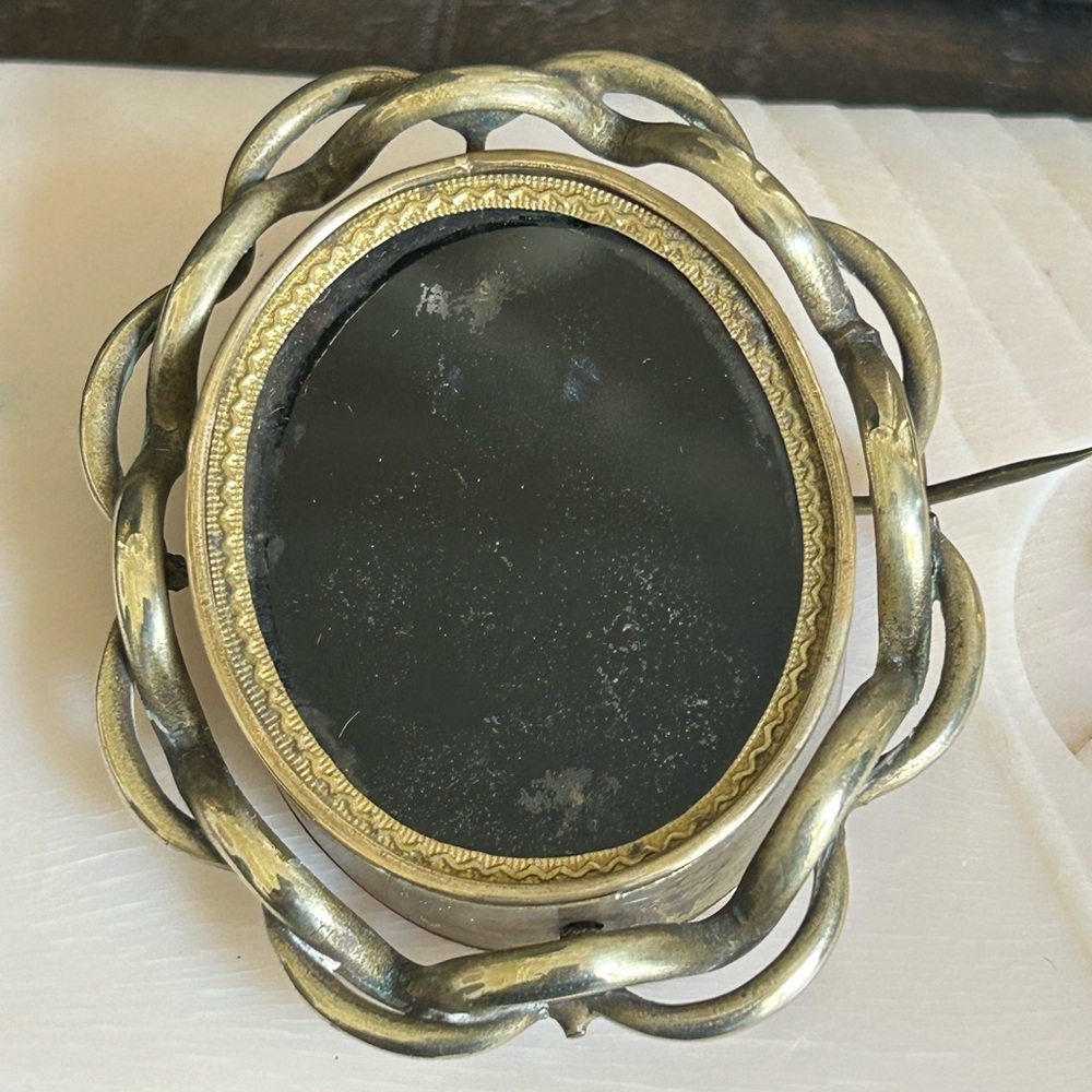 Antique 19th Century gold filled Swivel Mourning Brooch